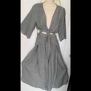 Skylar + Madison Jumpsuit Super Glam w Tie Top & Split Leg